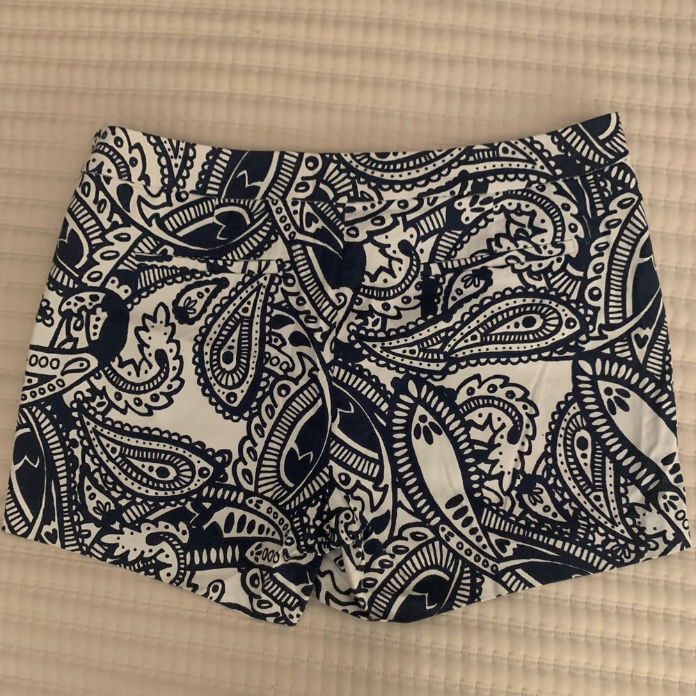 Lucy & Laurel Navy and White Paisley Bike Shorts